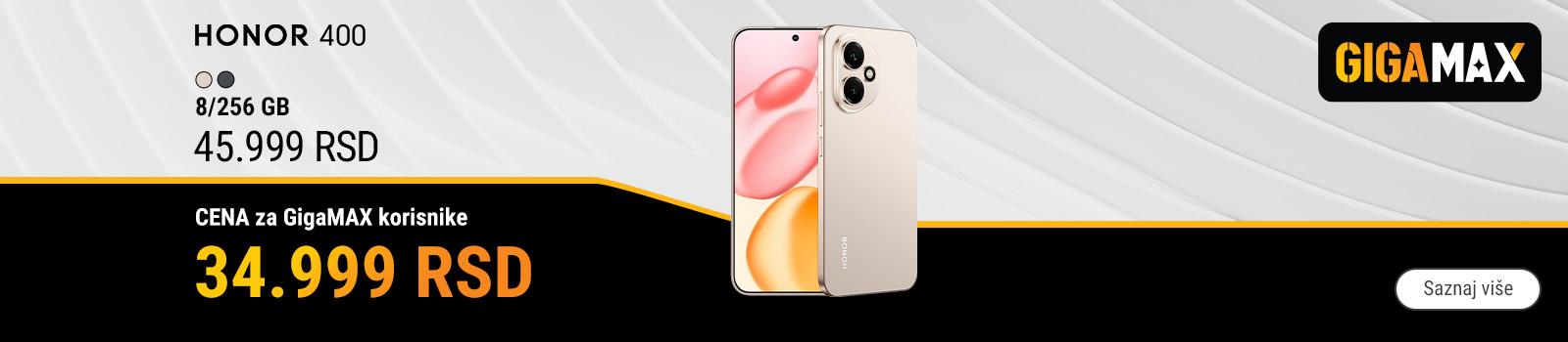 Uštedi 11.000 RSD uz GigaMAX – HONOR 400 8/256 GB po ekskluzivnoj ceni